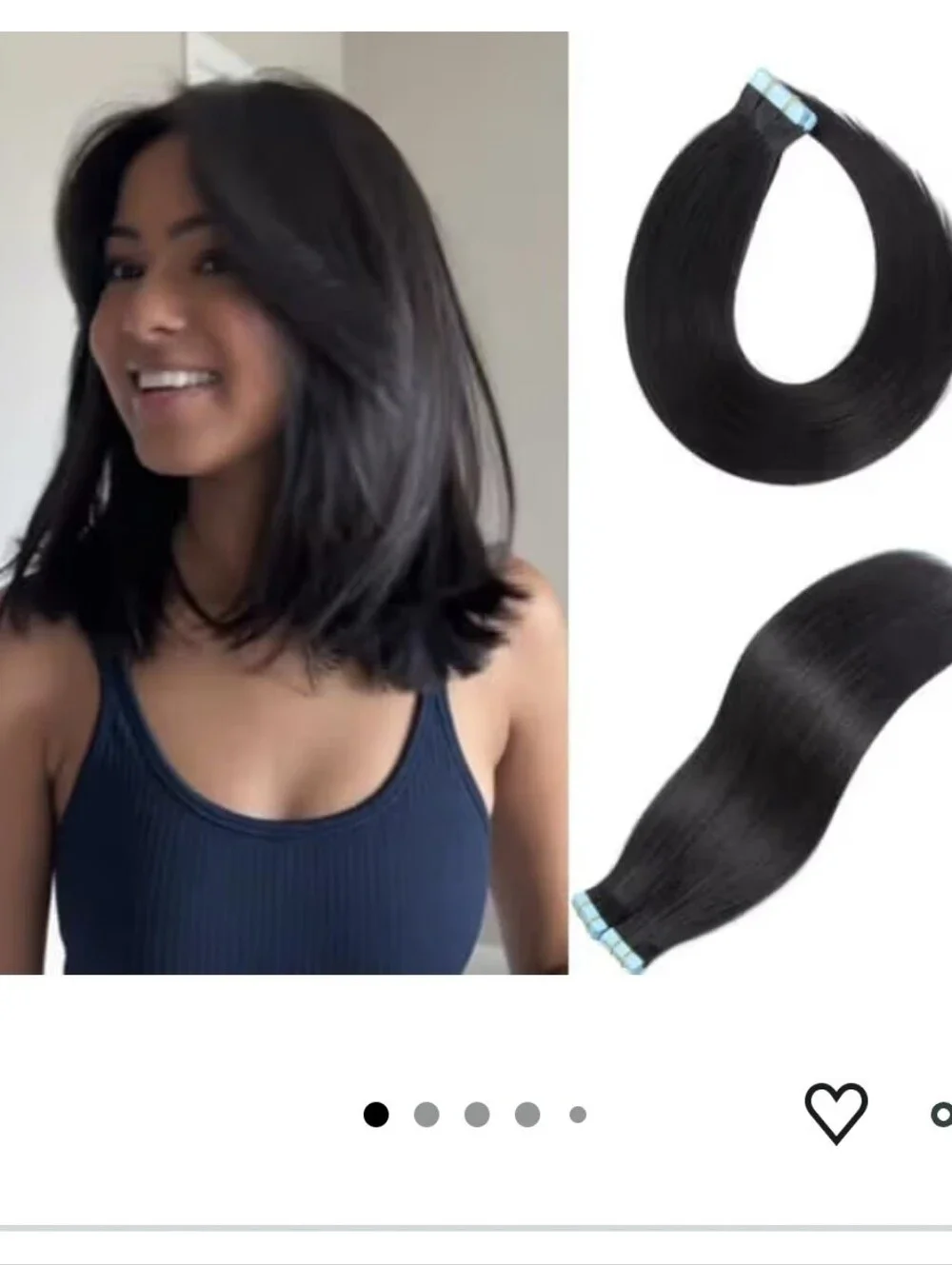 Tape in Extensions Human Hair Nature Black 20Pcs 50g